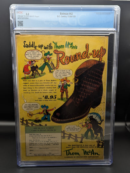 Batman #62 CGC 3.5 Origin of Catwoman