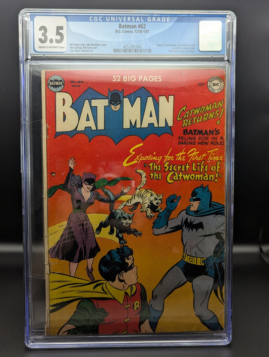 Batman #62 CGC 3.5 Origin of Catwoman