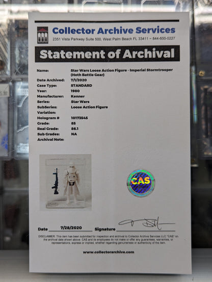 Hoth Imperial Stormtrooper 1980 Kenner CAS Graded 86.1 - Covert Comics and Collectibles